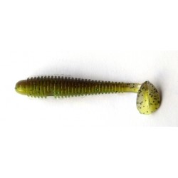 Приманка силиконовая для рыбалки, Taipan Slim View Fat, 2,8 дюйма, 8шт/уп, цвет №13 Green pumpkin сhartrease neon